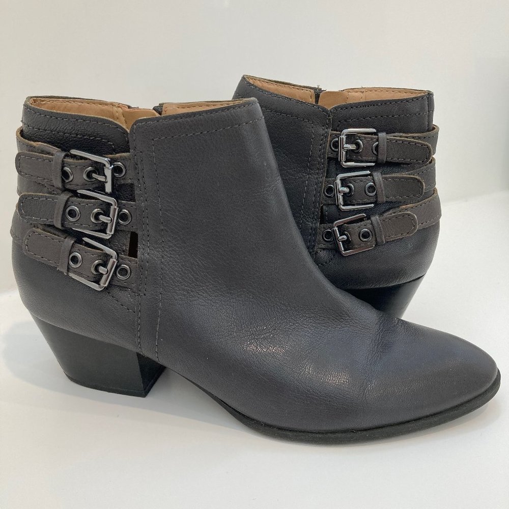 Franco Sarto Geila Leather Booties Charcoal Gray - Sold at another store